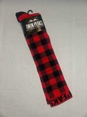 Twin Peaks knee-high socks red & black plaid NEW